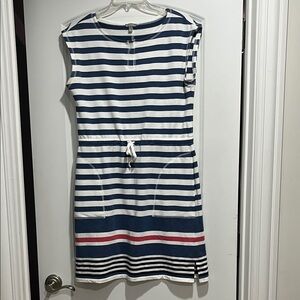 Talbots Terry Blue and White Striped Dress